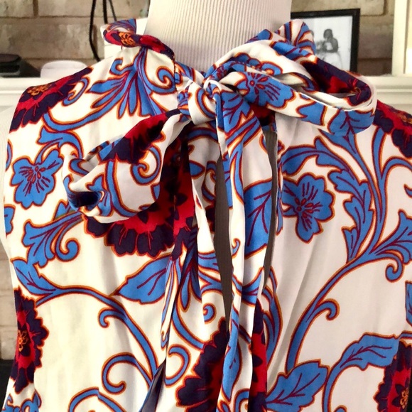 Gibson Floral Elastic Waist High Ruffle Neck Sleeveless Romper size Large - Picture 7 of 15